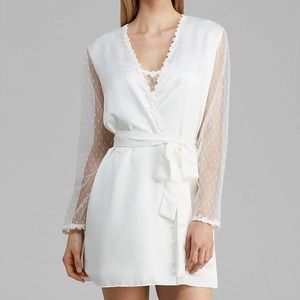 Flora Nikrooz Showstopper Charmeuse Robe with Lace- XS